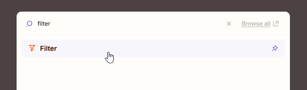 Выбор модуля "Filter" из поиска