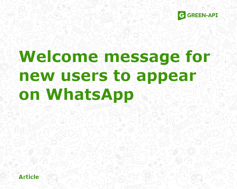 Welcome message in WA