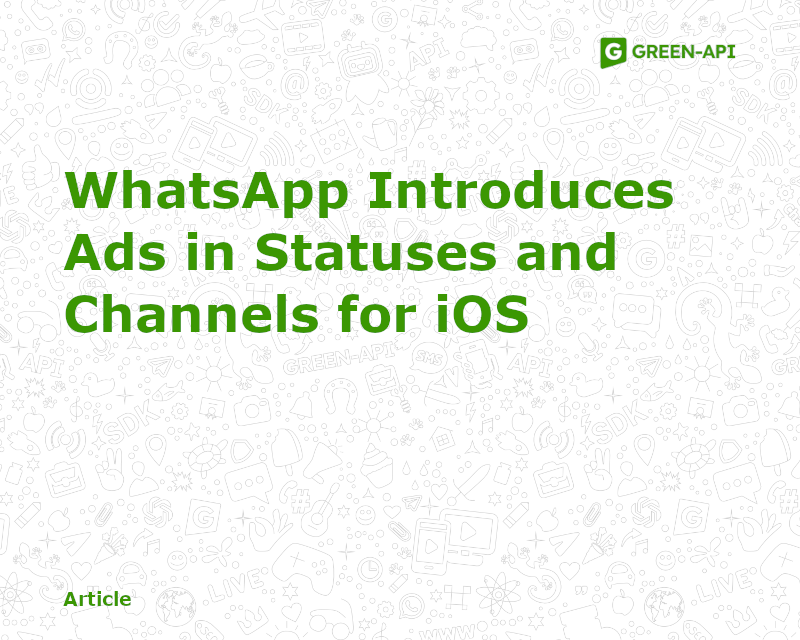 Ads in Statuses and Channels for iOS in WA