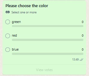 Example of poll display