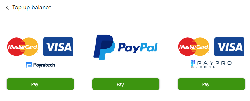 Pay for an instance from balance