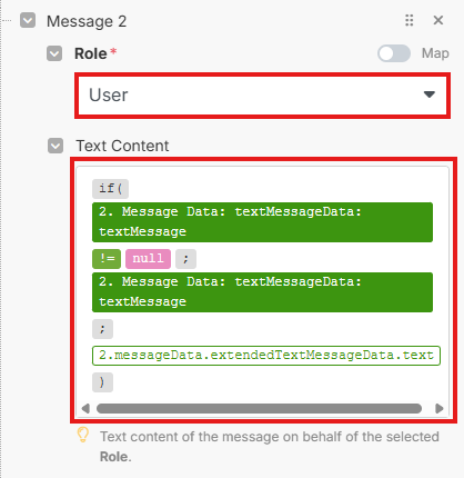 Image with filled user message for the model