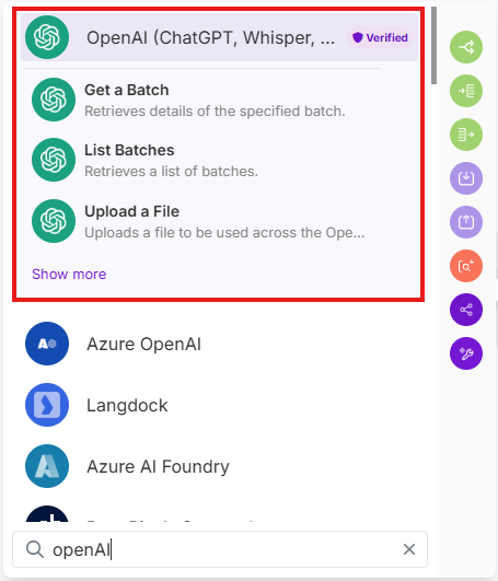 Image with OpenAI application search