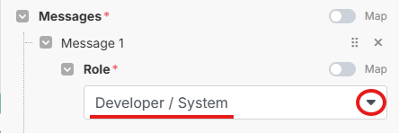 Image with the "System" role selected