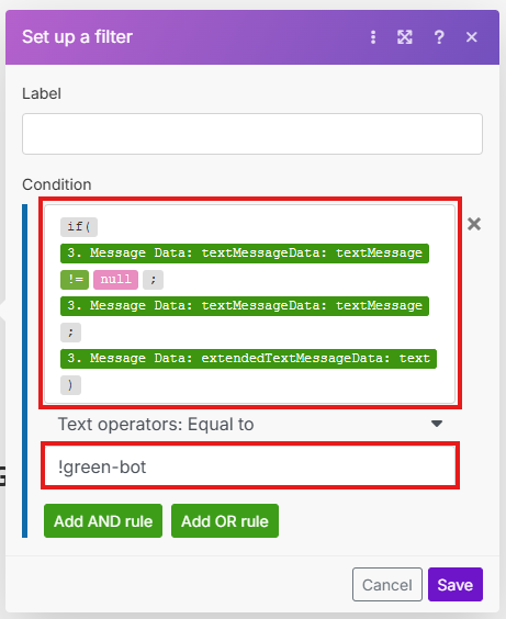 Image with the textMessage variable selection